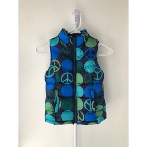 Old Navy Peace Puffer Vest M